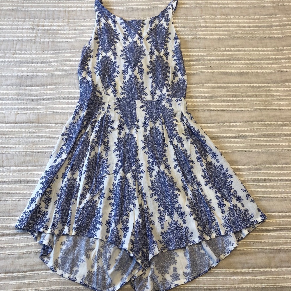 White & Blue Romper